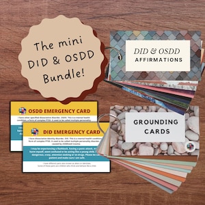 DID & OSDD Bundle | Grounding | Crisis | Affirmation Cards | Trauma | Dissociative Identity Disorder | Workbook | Therapy | Dissociation