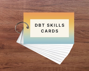 DBTスキルカード | マインドフルネス、ストレス耐性、感情コントロール | フィジカルキーリングデッキ