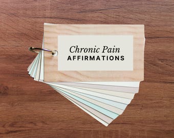慢性痛アファメーションカード | 持ち運び可能なセルフケア＆対処サポート | キーリングデッキ