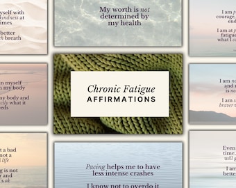 慢性疲労アファメーションカード：CFS、MEサポート（デジタルダウンロード、印刷可能なPDF）