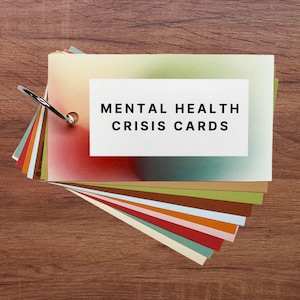 Cartes de crise en santé mentale | Capacités d'adaptation | Dépression | Suicidaire | Plan de sécurité | TPL | Thérapie | Boîte auto-apaisante | Cadeau pour la santé mentale