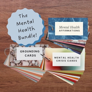 Paquete de salud mental / Ansiedad / Estrés / Depresión / Conexión a tierra / Trauma / TLP / Trastorno bipolar / Plan de crisis / Cuaderno de trabajo / Terapia / Afirmaciones