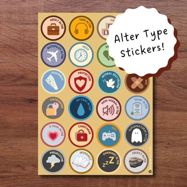 Alter Type Stickers! (DID, OSDD, systems, multiplicity, journal, alters, mental health, alter profile, system journal)