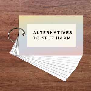 Cartes alternatives d'automutilation | Récupération | Dépression | Stress | Anxiété | TPL | Traumatisme | Thérapie | Prévention du suicide | Cadeau pour la santé mentale