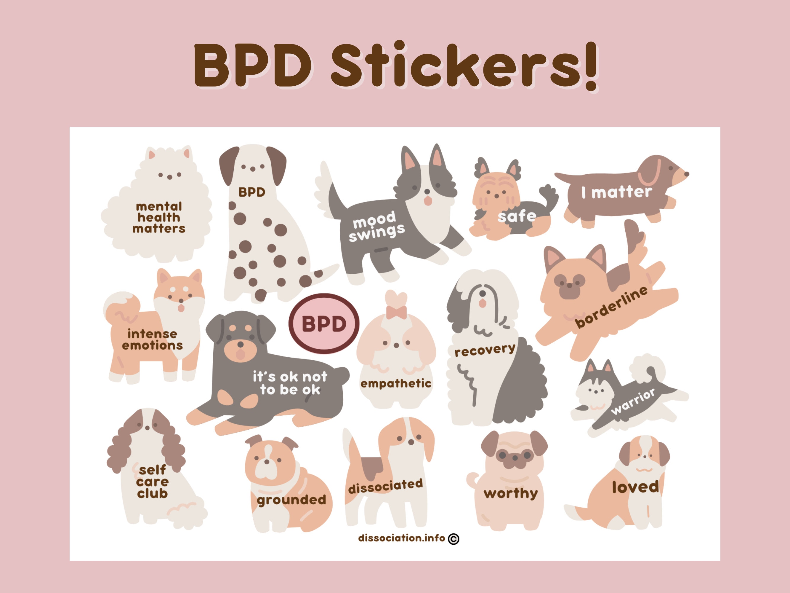 BPD (Borderline Personality Disorder) is NOT a Synonym for Crazy ~ Mental  Health Awareness ~ Stop the Stigma  Sticker for Sale by waycourtfeels