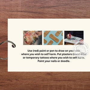 Self-Harm Alternative Cards | 50+ Coping & Grounding Strategies | Physical Keyring Cards image 7
