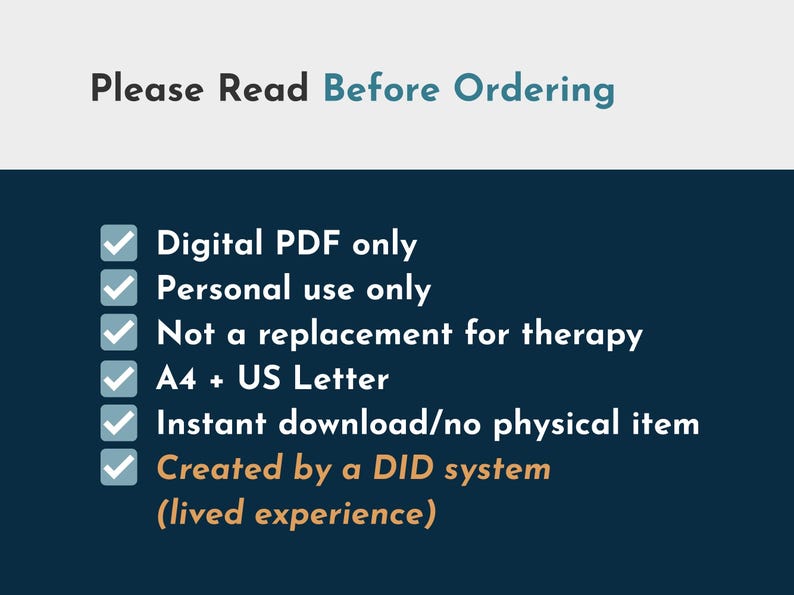 DID & OSDD Workbook | Trauma-Informed System Journal and Recovery Tools (digital pdf) image 9