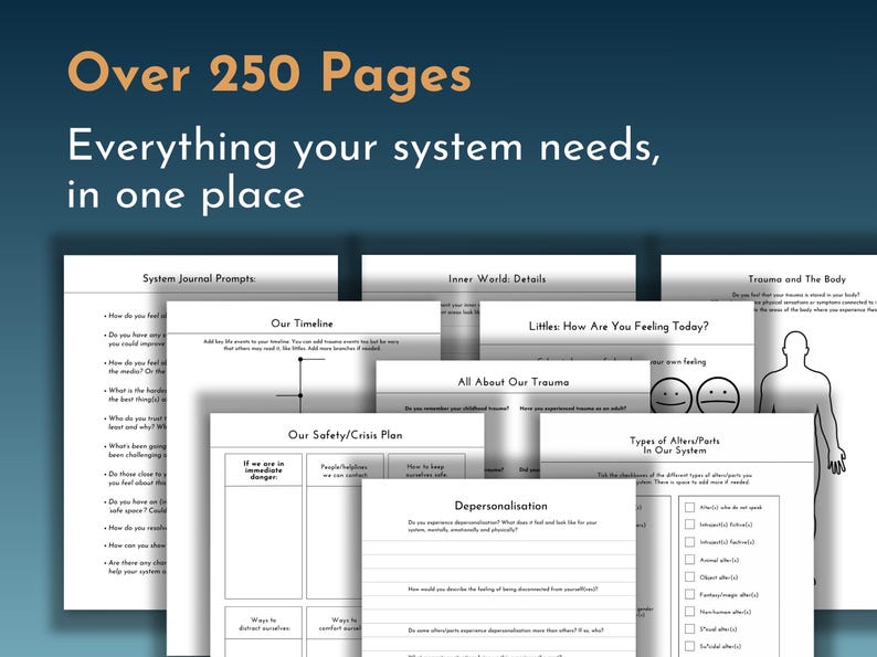 DID & OSDD Workbook | Trauma-Informed System Journal and Recovery Tools (digital pdf) image 6