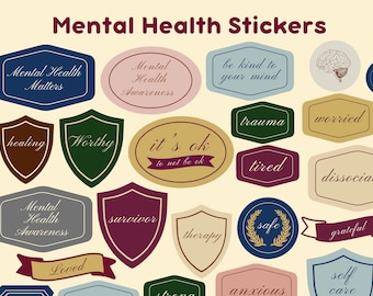 Mental Health Stickers: Validating Journal & Laptop Decals