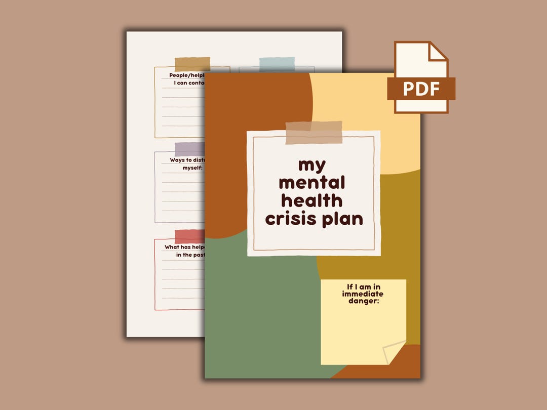 Mental Health Crisis Plan: Safety Plan, Self-harm, BPD (PDF) - Etsy