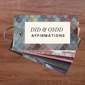 Cartes d'affirmation positive DID et OSDD | Dissociation | trouble dissociatif de l'identité | Troubles dissociatifs | Traumatisme | Thérapie | SSPC