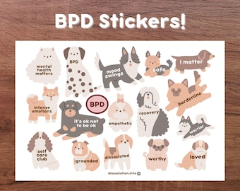 BPDステッカー：メンタルヘルス、DBT、気分（A5）