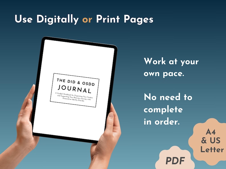 DID & OSDD Workbook | Trauma-Informed System Journal and Recovery Tools (digital pdf) image 4