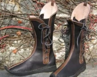 Custom Leather Boots, Medieval Leather Boots, Handmade Historical Boots, Viking Boots