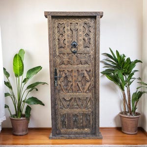 Custom Handmade Moroccan Door,Carved Wooden Entrance Door,Moorish Berber Pattern, Made to Order entryway wood door,custom wood door