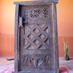 Vintage Berber Carved Door,Berber Tribal Wooden Door,Carved Entrance Door,Moorish Berber Pattern, Made to Order entryway door,custom door