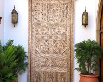 Custom Handmade Moroccan Door,Carved Wooden Entrance Door,Moorish Berber Pattern, Made to Order entryway wood door,custom wood door