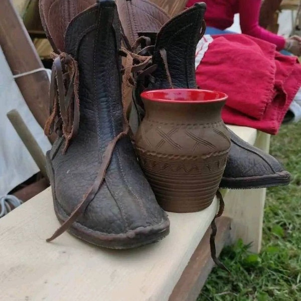 Medieval Boots, Viking Leather Shoes, Renaissance Faire boots