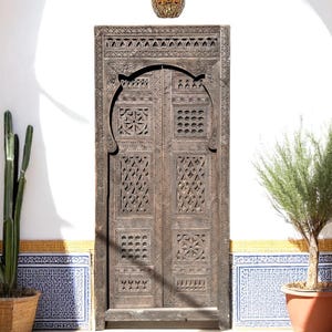 Custom Handmade Moroccan Door,Carved Wooden Entrance Door,Moorish Berber Pattern, Made to Order entryway wood door,custom wood door