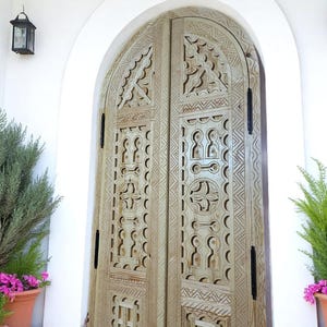 Custom Handmade Moroccan Door,Carved Wooden Entrance Door,Moorish Berber Pattern, Made to Order entryway wood door,custom wood door