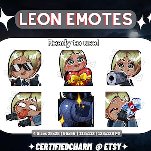 Leon Kennedy {Dead by Daylight/Resident Evil} Emote Pack for Twitch/Discord | Premade Custom Twitch Emotes | Stream Emotes