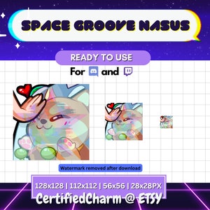 Cute Space Groove Nasus Emote for Twitch/Discord | Premade Custom Twitch Emote | Gaming | Streamer Graphics | Stream Emotes