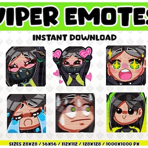 VIPER Valorant Twitch Emotes Bundle {Discord & Twitch Emotes}