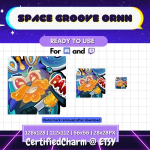 Cute Space Groove Ornn Emote for Twitch/Discord | Premade Custom Twitch Emote | Gaming | Streamer Graphics | Stream Emotes