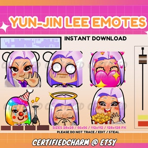 Yun-Jin Lee {Dead By Daylight} Emotes Pack for Twitch/Discord | Premade Custom Twitch Emotes | Stream Emotes | Streamer | Survivor Emote