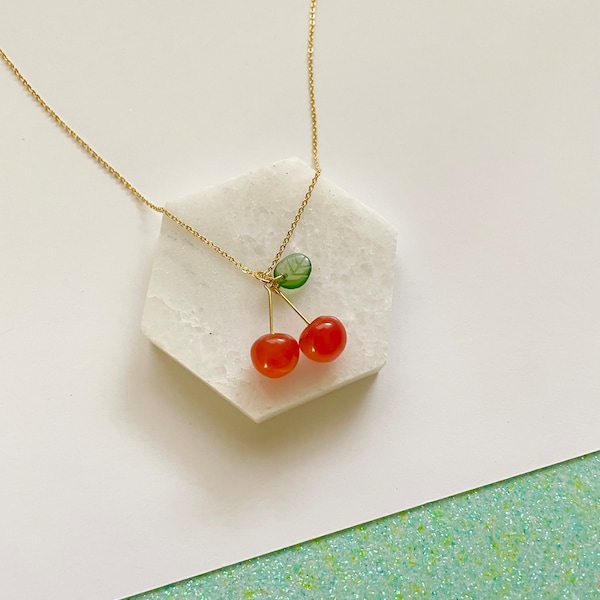 Cherry Bunch Gemstone Necklace - Red Agate