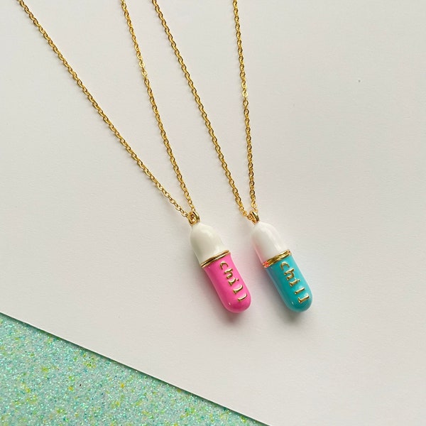 Pill Box Necklace Etsy