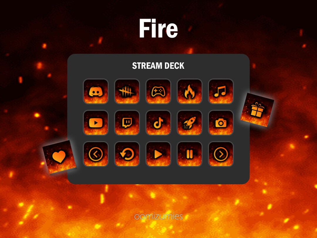 Fire Stream Deck Icons | Stream Deck Buttons | Orange Stream Deck Icons ...