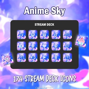 Ícones do Deck Anime Moon Stream: 174 botões Elgato (download digital)