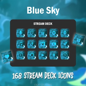 Blue Sky Moon Stream Deck Icons: 168 Elgato Buttons (Digital Download)