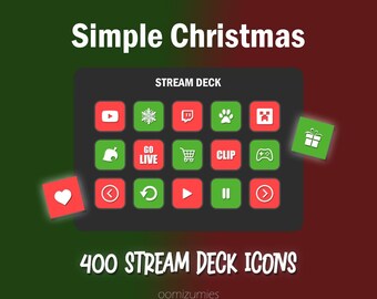 Christmas Stream Icons: Rote & Grüne Elgato Buttons (Digitaler Download)