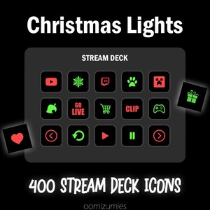 Icônes Christmas Stream Deck : boutons Elgato rouges et verts (téléchargement numérique)