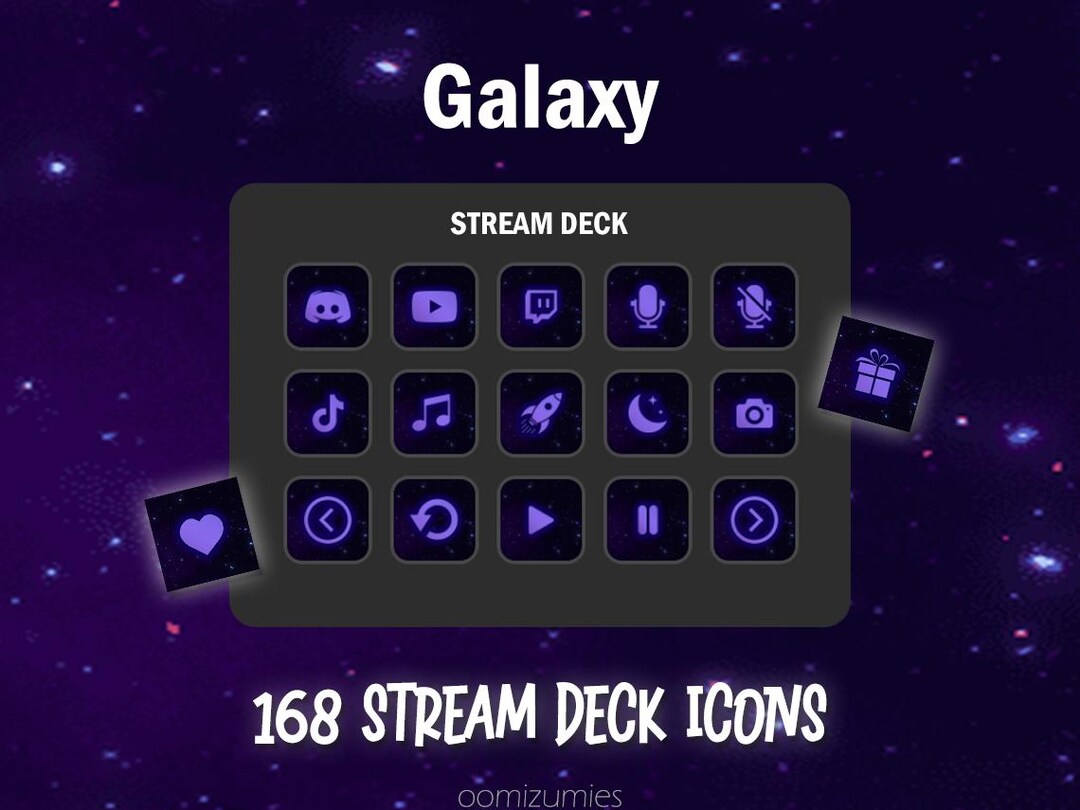 Galaxy Stream Deck Icons | Stream Deck Buttons | Purple/blue Stream ...