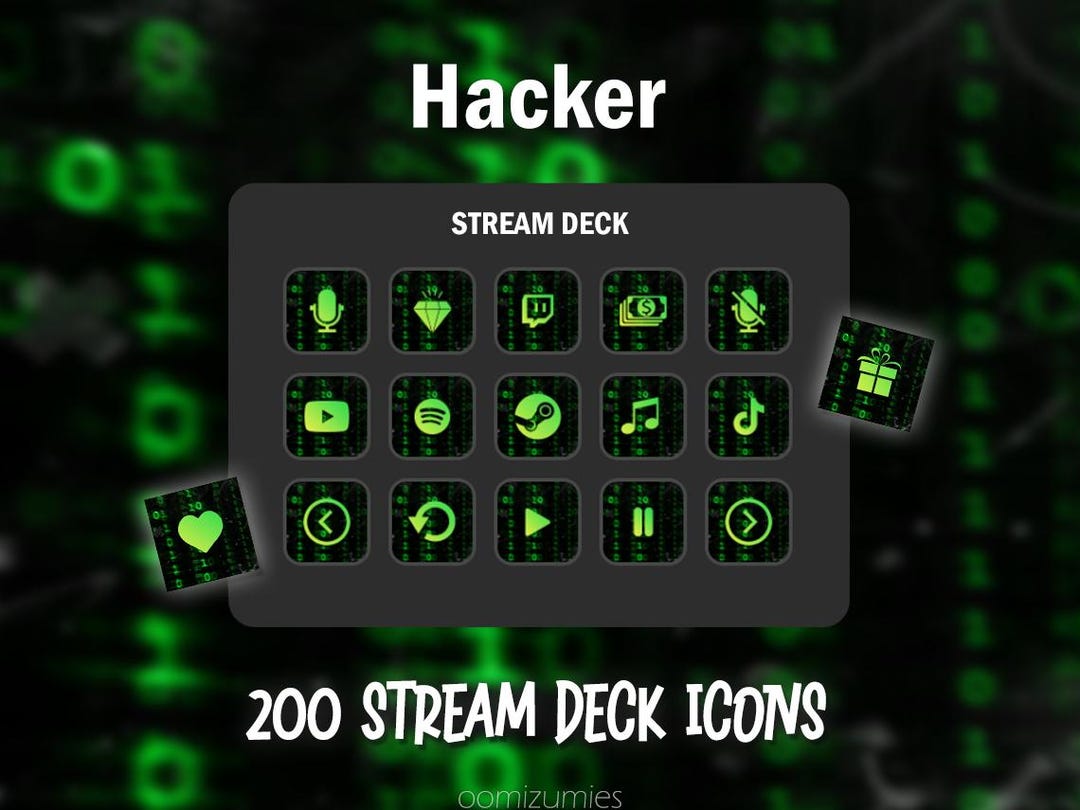 Hacker Stream Deck Icons: Green Elgato Function Buttons (digital ...