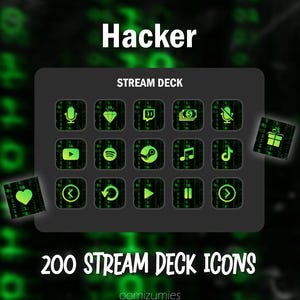 Hacker Stream Deck Icons: Green Elgato Function Buttons (Digital Download)