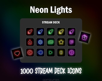 Neon Stream Deck Icons: 1000+ Colorful Elgato Buttons (Digital Download)