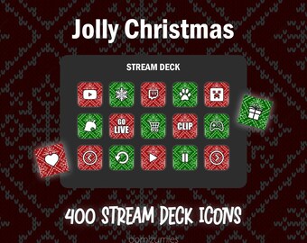 Christmas Stream Deck Icons: Red & Green Elgato Buttons (Digital Download)