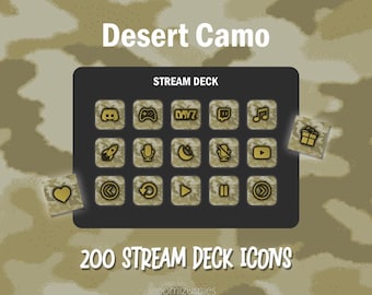 Desert Camo Stream Deck Icons: 200+ Elgato Buttons (Digitaler Download)