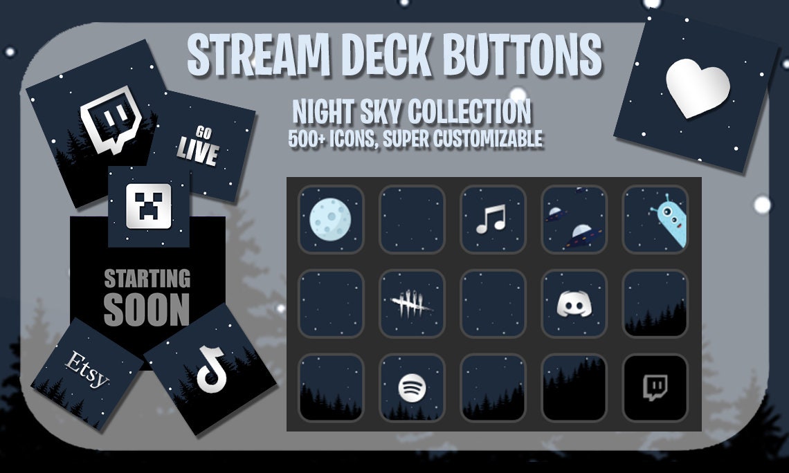 Night Sky Stream Deck Icons | Space Theme Stream Deck Icons | Stream ...