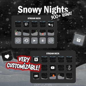 Christmas Stream Deck Icons: Snowy Theme, 900+ Customizable Elgato Buttons (Digital Download)