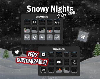 Christmas Stream Deck Icons: Snowy Theme, 900+ Customizable Elgato Buttons (Digital Download)