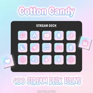 Cotton Candy Stream Deck Icons: Pink & Blue Elgato Buttons (Digital Download)