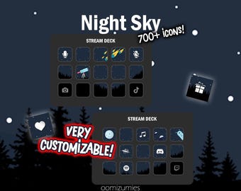 Night Sky Stream Deck Icons: Space Theme, 700+ Customizable PNGs (Digital Download)