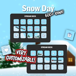 Icônes Christmas Stream Deck : collection Snow Day (plus de 600 fichiers PNG personnalisables) (téléchargement numérique)