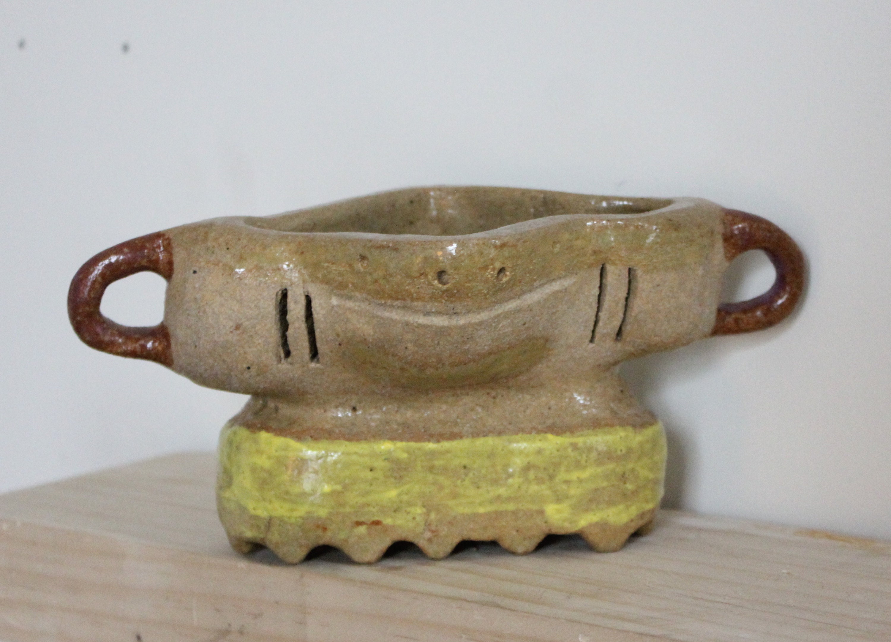 Ceramic Plant Pot with handles Etsy