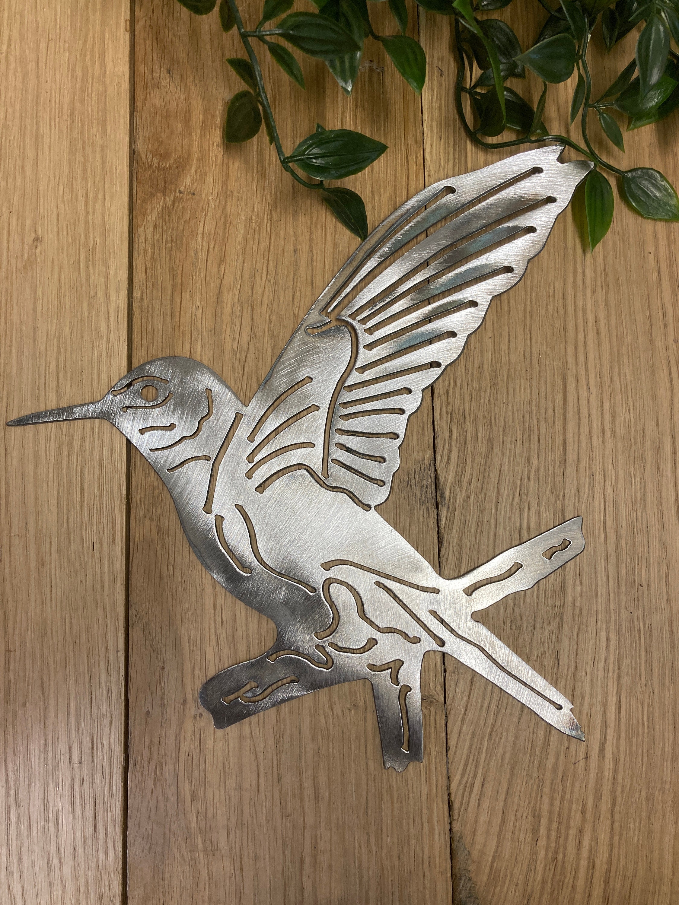 Metal wall art Bird on branch Etsy